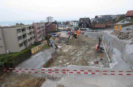 Überbauung Sonne, Etzelstrasse 92 + 94, Pfäffikon, Projekt und Baukontrolle Tragstruktur in Massivbauweise, Projekt und Fachbauleitung Baugrubenarbeiten inkl. Sicherung