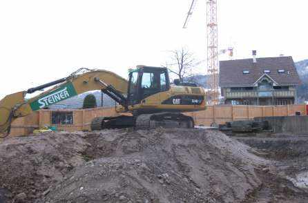 Pfarreiheim, 8852 Altendorf, Projekt und Baukontrolle Tragstruktur in Massivbauweise, Projekt und Bauleitung Baugrube und Pfahlfundation