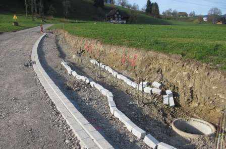 Ausbau Schweigwiesstrasse, 
Feusisberg, Grundlagenbeschaffung, Feldaufnahmen, Vorprojekt, Auflageprojekt und Kostenvoranschlag, Koordination Leitungsprojekte der Werke, Devisierung, Ausschreibung und Offertvergleich Ausführungsprojekt, Örtliche Bauleitung, Ausmass und Abrechnung