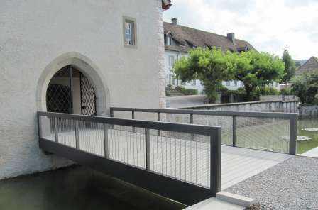 Brücke Schlossturm, Pfäffikon, Statische Berechnungen. Ausarbeitung Projekt und Realisierung in Zusammenarbeit mit Roskothen Architekten Rapperswil.