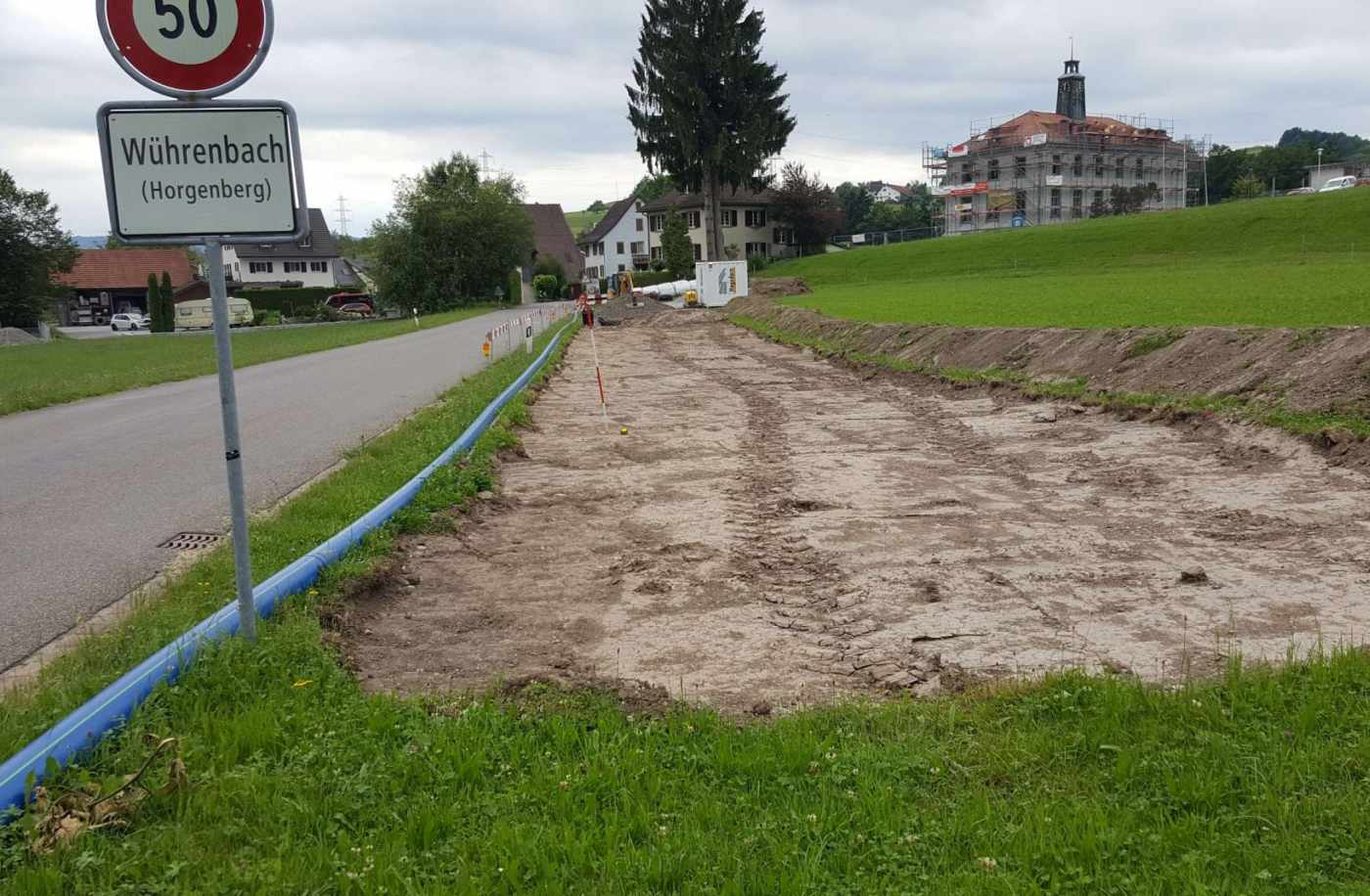 Bergstrasse Wüeribach Horgenberg, Umfassende Grundlagenbeschaffung, Feldaufnahmen,, Devisierung, Ausschreibung und Offertvergleich, Ausführungsprojekt, Örtliche Bauleitung, Koordination Leitungsbauer, Ausmass und Abrechnung