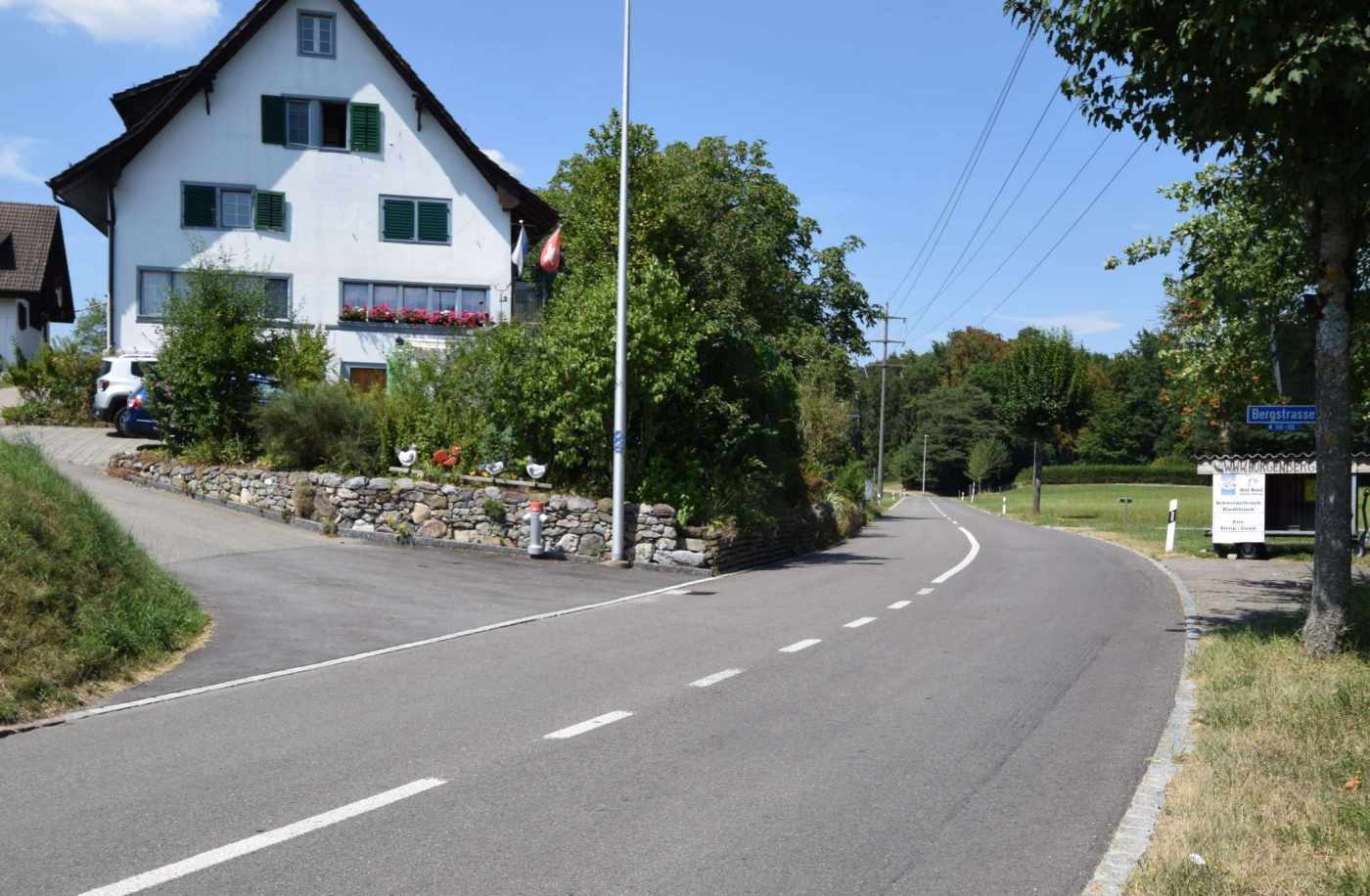 Bergstrasse Wüeribach Horgenberg, Umfassende Grundlagenbeschaffung, Feldaufnahmen,, Devisierung, Ausschreibung und Offertvergleich, Ausführungsprojekt, Örtliche Bauleitung, Koordination Leitungsbauer, Ausmass und Abrechnung