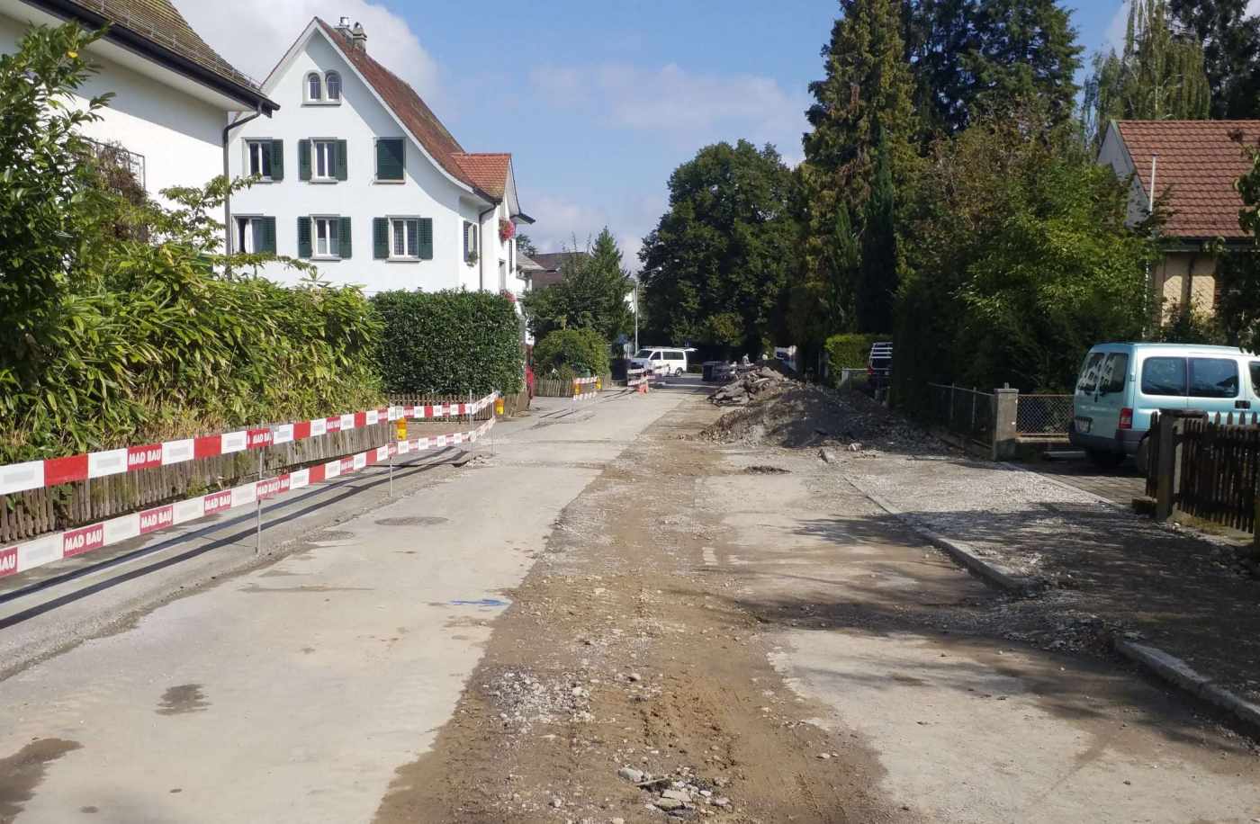 Brunnenmoosstrasse, Kilchberg, Umfassende Grundlagenbeschaffung, Feldaufnahmen, Bauprojekt,, Devisierung, Ausschreibung und Offertvergleich, Ausführungsprojekt, Örtliche Bauleitung, Ausmass und Abrechnung