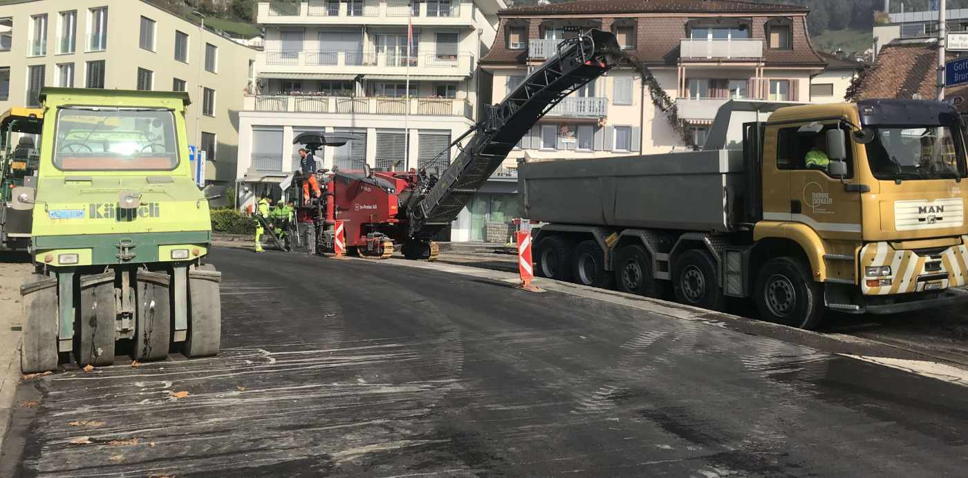 Belagssanierung Hauptstrasse Nr. 2b, Gersau, Projektierung und Bauleitung