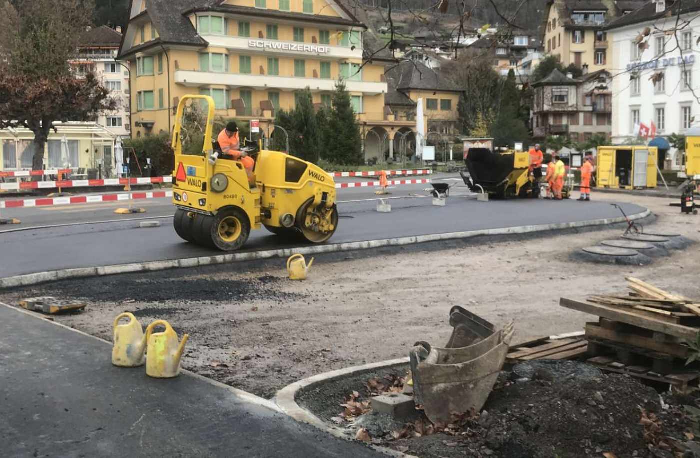 Bushaltestelle Dorfplatz, Weggis, Devisierung, Ausschreibung und Offertvergleich,Ausführungsprojekt, Örtliche Bauleitung, Ausmass und Abrechnung, Inbetriebnahme