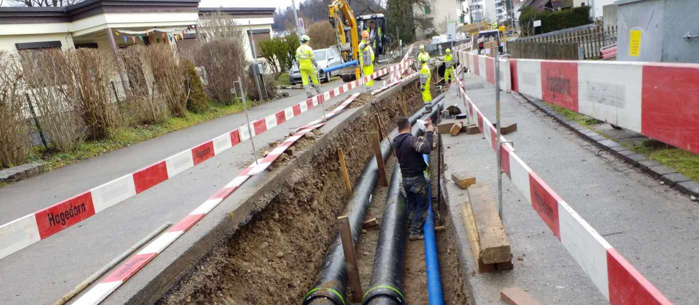 Anergienetz Porthofstrasse, Rapperswil-Jona, Projektierung, Ausschreibung, Realisierung