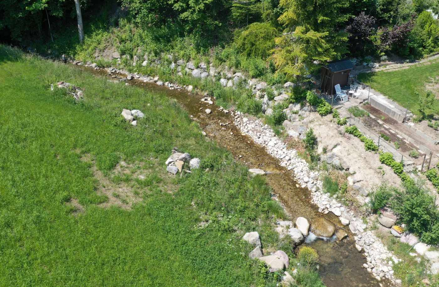 Hochwasserschutz Staldenbach, Pfäffikon SZ, Gesamtprojektleitung, DGM- Aufnahmen, Bau- / Auflageprojekt, Devisierung, Ausschreibung und Offertvergleich, Ausführungsprojekt, örtliche Bauleitung, Ausmass und Abrechnung, Öffentlichkeitsarbeit, Bauherrenunterstützung