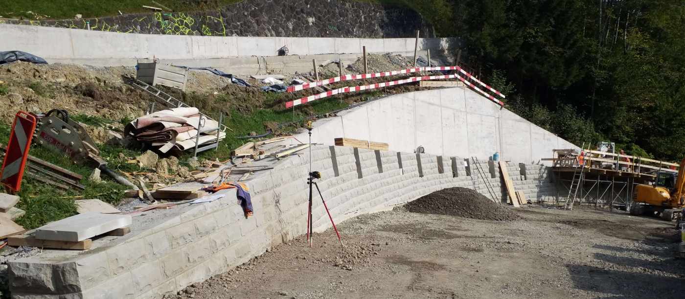 Stützkonstruktion Chratzerli, Vorderthal, Gesamtprojektleitung der Stützkonstruktion 