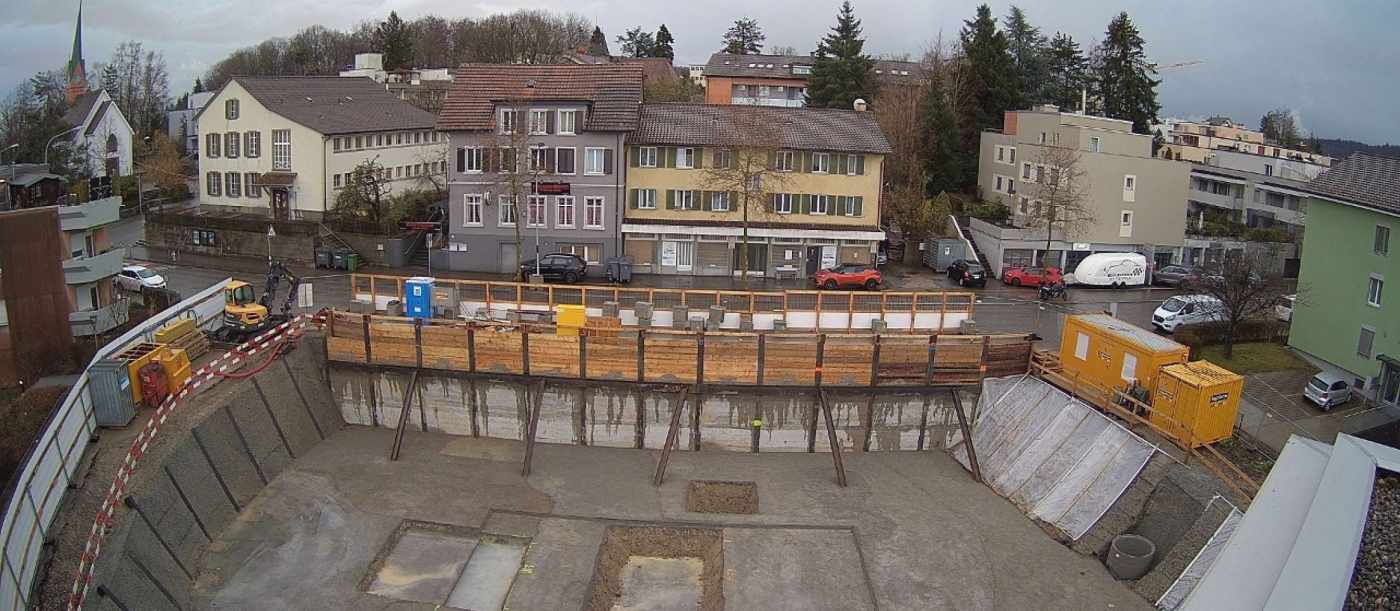 Baugrube für Neubau Forelhaus,
Seebacherstrasse 72+74, Zürich, Projektierung Baugrube, Submission,, Technische Bauleitung