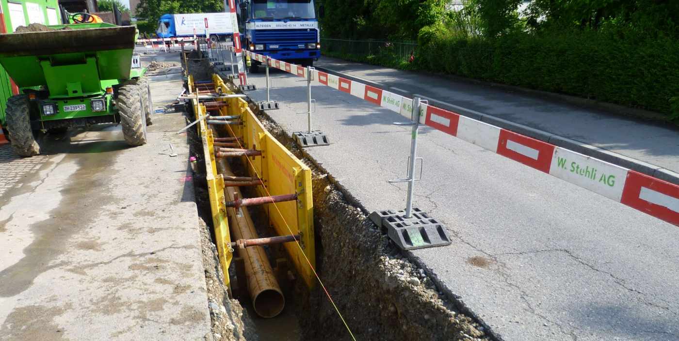 Erweiterung Trennsystem Hombrechtikerstrasse in Grüningen, Bauprojekt 2012, Ausführungsprojekt 2012, Bauleitung 2012