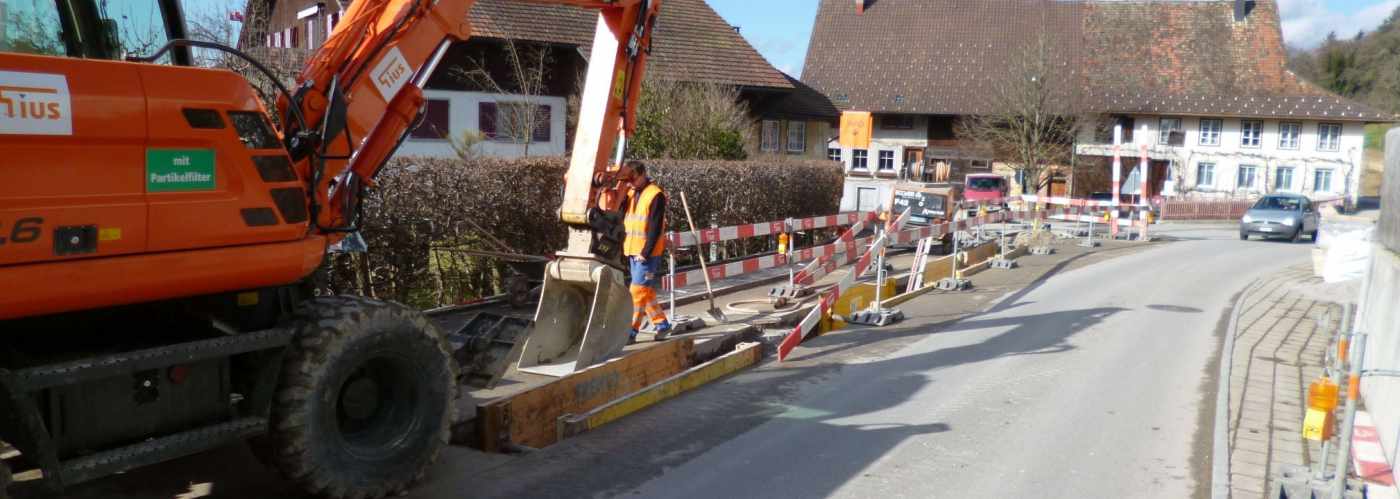 Kanalverlegung Rumlikon, Bauprojekt 2013, Ausführungsprojekt 2014, Bauleitung 2014, Realisierung 2014