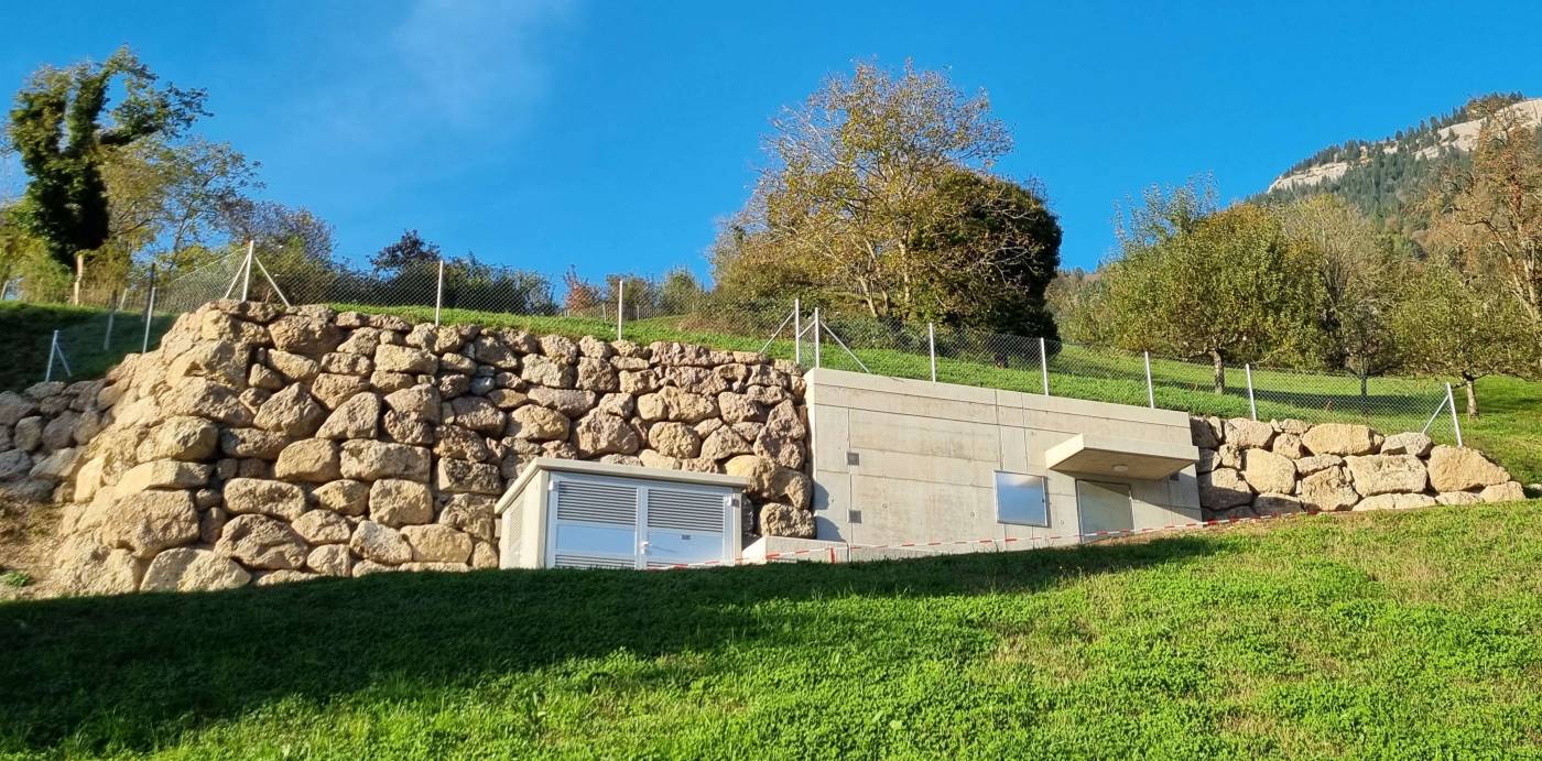 Neubau Reservoir Räckholderwile, Vitznau, Konzept, Projektierung, Ausführungsplanung und Bauleitung für Bauingenieur als Gesamtleiter