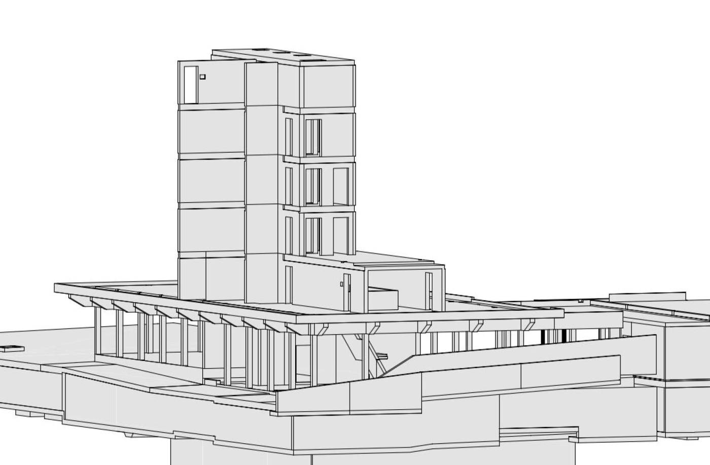 Neubau Verwaltungs- und Wohngebäude, Natur- und Tierpark Goldau, Statik und Ausführungsplanung der Baugrubenarbeiten inkl. Bauleitung, Statik und Ausführungsplanung Massivbau, Koordination mit Holzbauingenieur, Baukontrollen, Die Planung und der Datenaustausch erfolgte vollständig BIM-basiert., Quelle Fotos: marty architektur ag