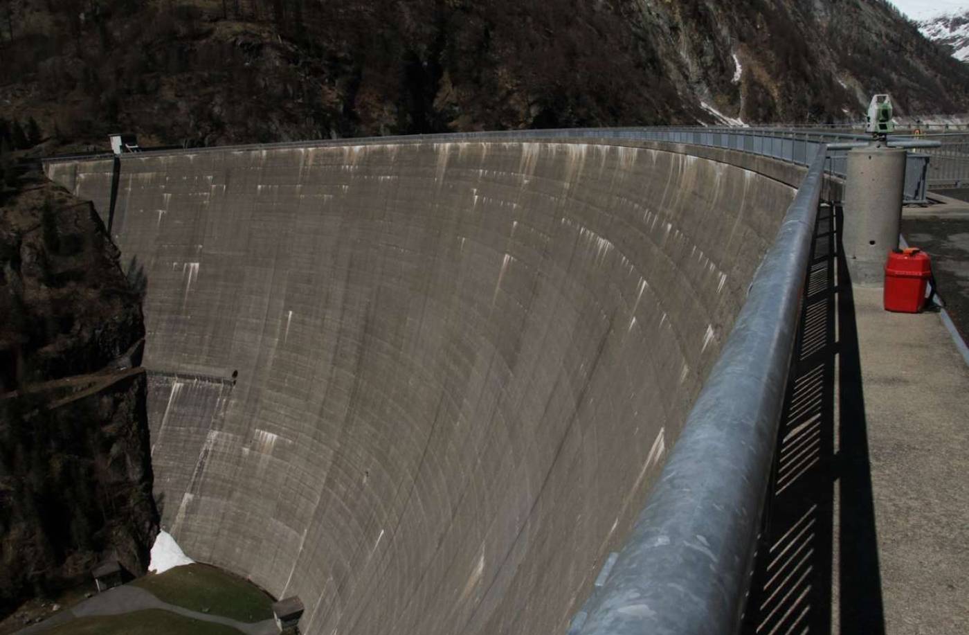 Diga del Sambuco
Misurazione di controllo della diga, Controllo geodeticodella diga