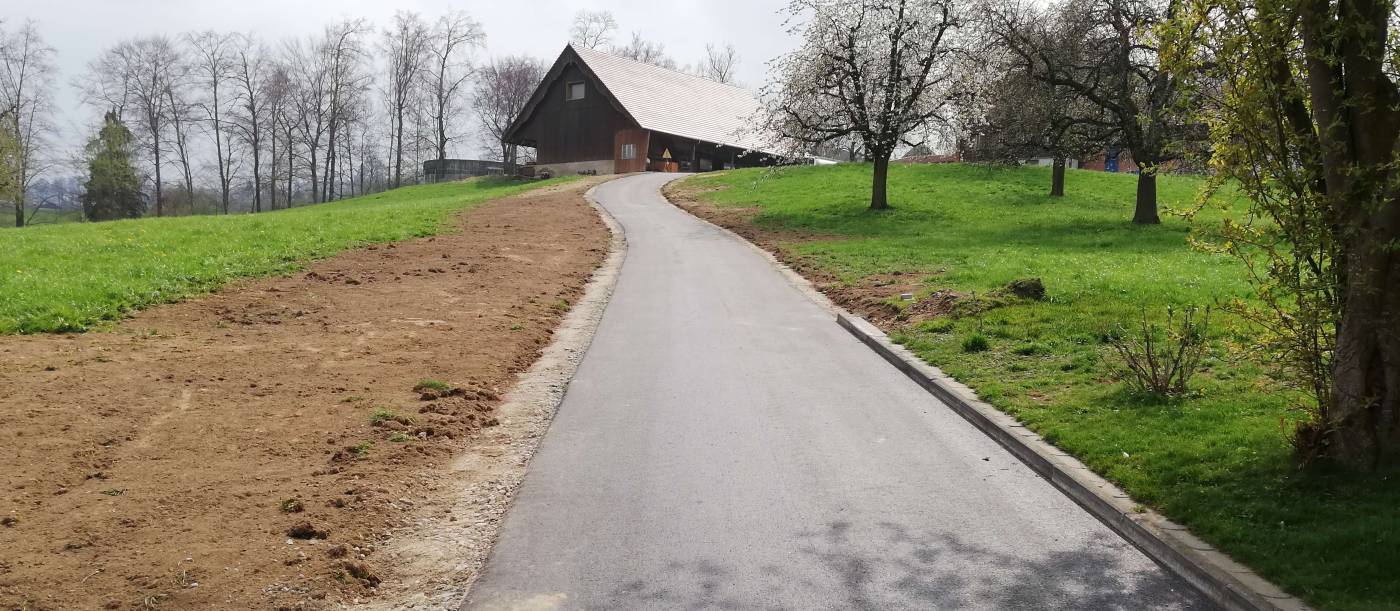 Verbreiterung und
Sanierung Zimmerrütiweg, Nottwil, Vorprojekt, Bauprojekt, Ausführungsprojekt, Bauleitung