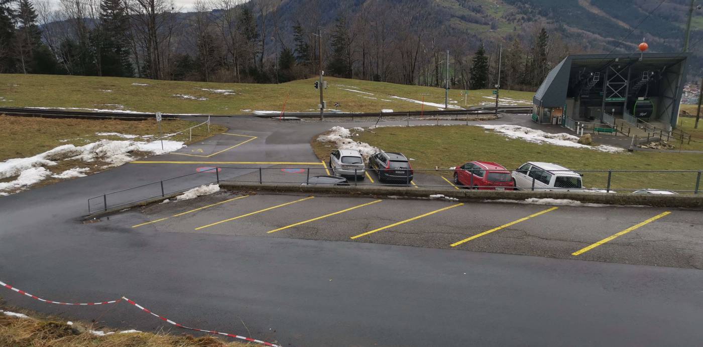 Umgestaltung Parkplatz Luftseilbahn Kräbel, Rigi Scheidegg, Goldau, Grundlagenbeschaffung, Terrainaufnahmen, DGM, Variantenstudium, Kostenschätzung