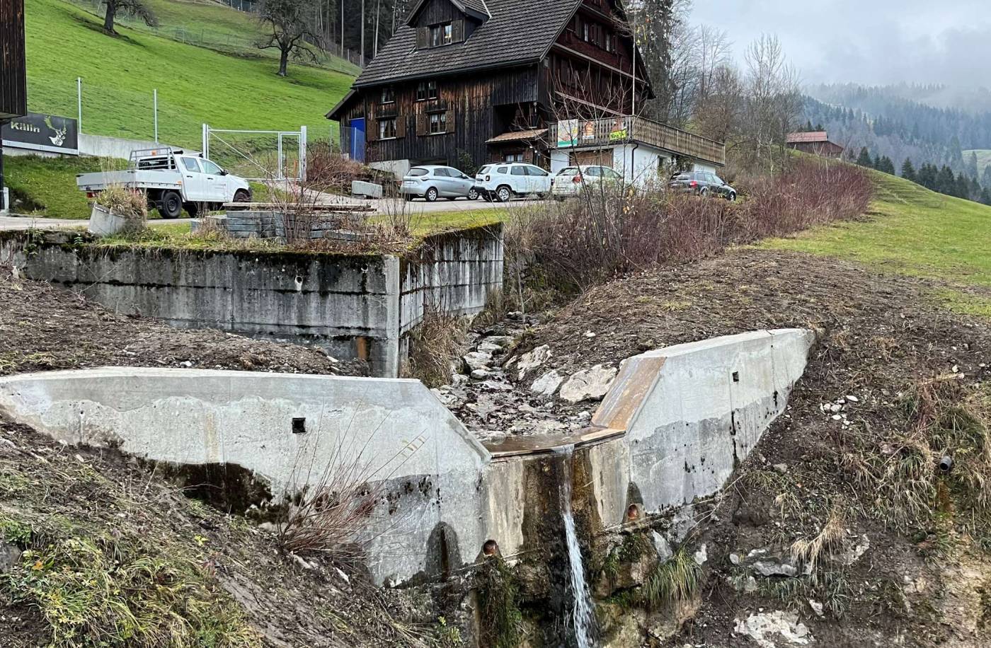 Instandstellung Bäche Euthal, Gesamtleitung,, Bauprojekt,, Hydraulische Modellierung,, Öffentlichkeitsarbeit,, Submission,, Ausführungsprojekt,, Bauleitung