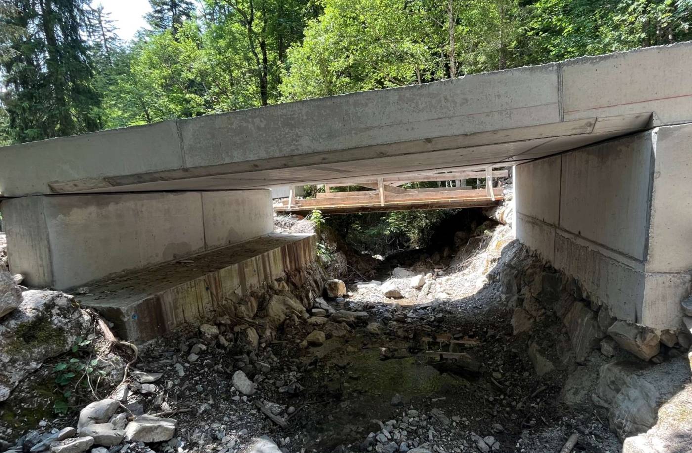 Ersatz Brücken Chlosterweid und Sihltalhütte Region Einsiedeln / Ybrig, Variantenstudium, Bauprojekt, Statik und Hydraulik, Ausführungsprojekt, Bauleitung, Öffentlichkeitsarbeit