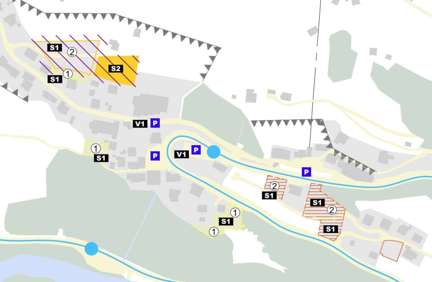 Siedlungsleitbild Spiringen, Projektleitung, Erarbeitung Bericht und Plan, Mitwirkungsprozess (Information Grundeigentümer)