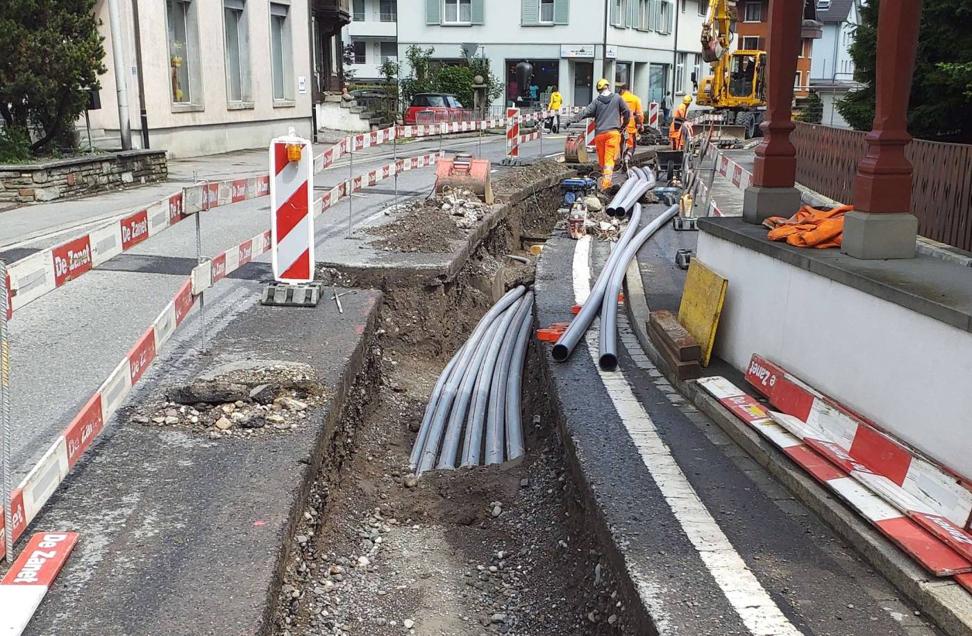 Sanierung Bahnhofstrasse, Siebnen, Bauprojekt, Submissionsverfahren, Ausführungsprojekt, örtliche Bauleitung, Ausmass- und Kostenkontrolle, Inbetriebnahme