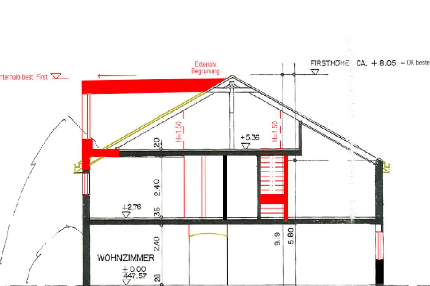 Dachsanierung und Erweiterung EFH Herrliberg, Projektierung, Bemessung und Realisierung Holzbauarbeiten