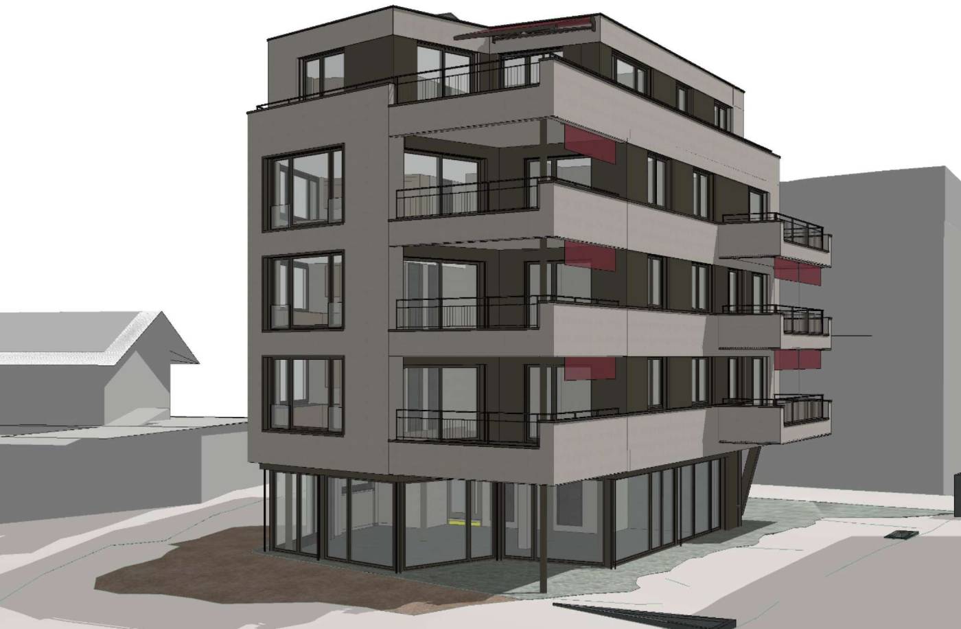 Neubau MFH Allmeindstrasse 43
8645 Jona, Projektierung Tragstruktur Hochbau und Baugrube