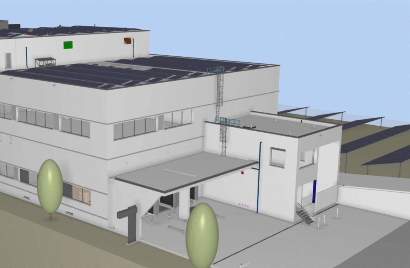 Huber Kunststoff AG Gossau SG, Konzept und Systemplanung von Fundament und Tragwerk. Ausschreibung und Realisierung von Fundament und Tragwerk.